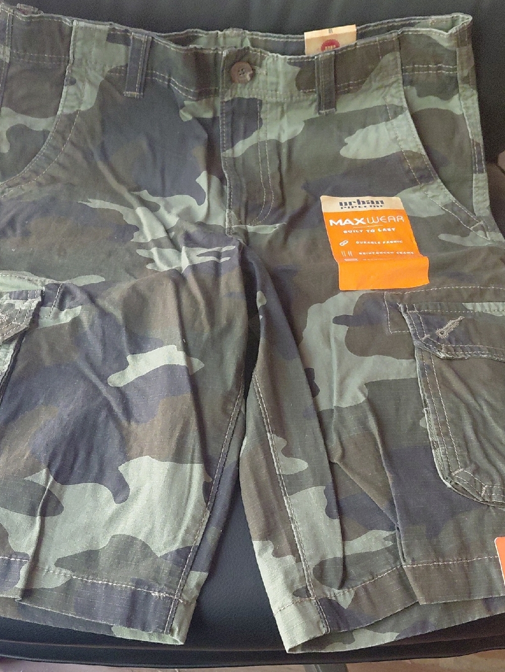 Urban Pipeline Maxwear Camo Cargo Shorts - Green Camouflage